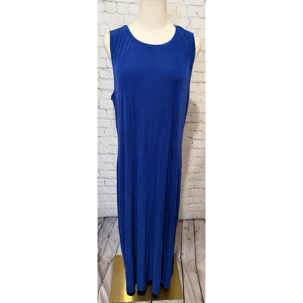 Vintage Norm Thompson Blue Sleeveless Maxi Dress Like Travelers Size XL